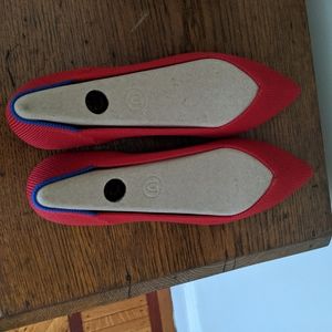 Rothys size 8 chili red pointed toe  flats